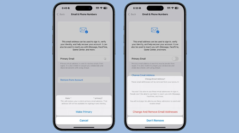 玉山苹果手机维修分享苹果 iOS 18.1 支持设置“主要”邮箱地址并更改 iCloud 邮箱 